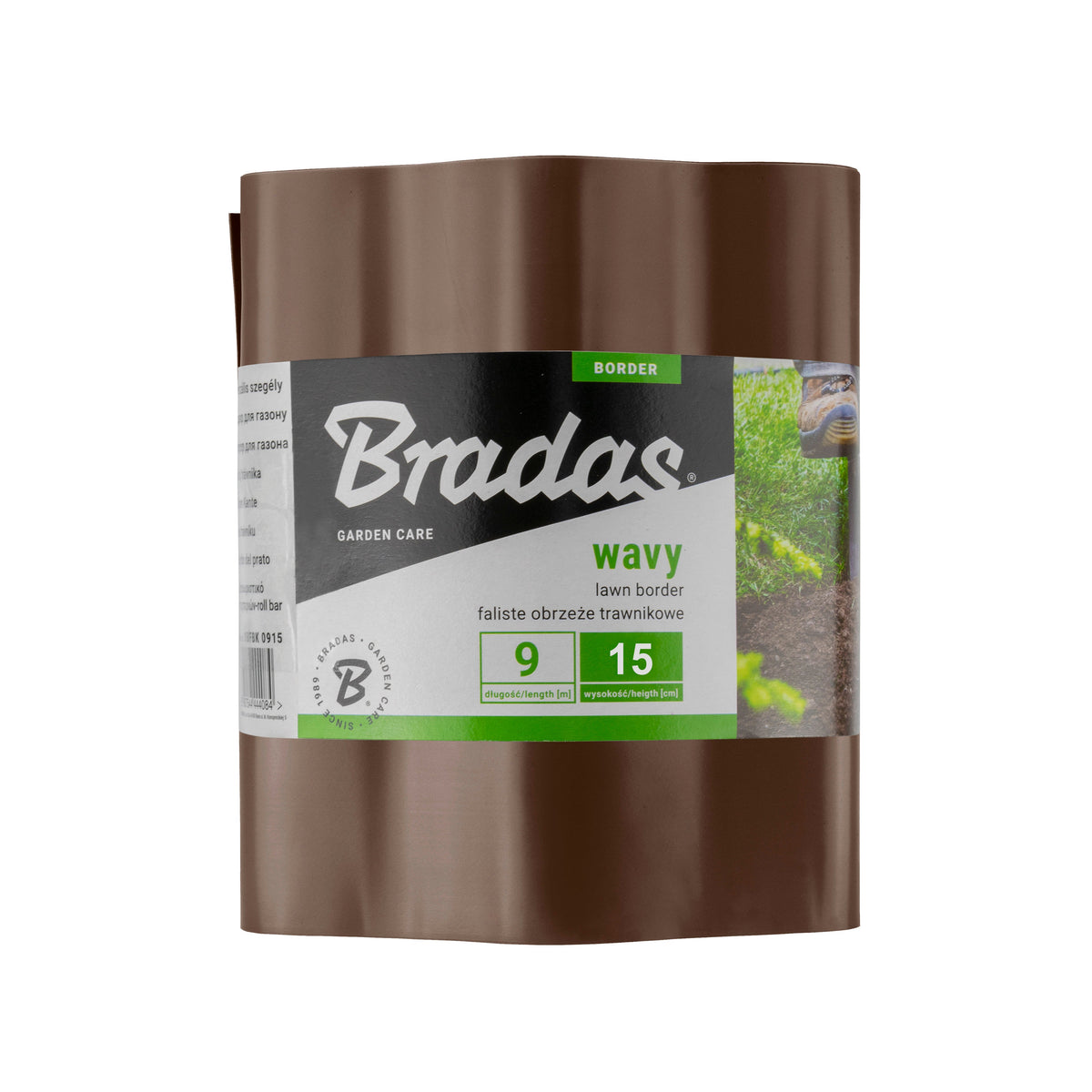 Brown Crinkled Flexible Lawn Edging -  15cm Height