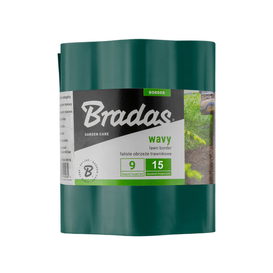 Green Crinkled Flexible Lawn Edging -  15cm Height