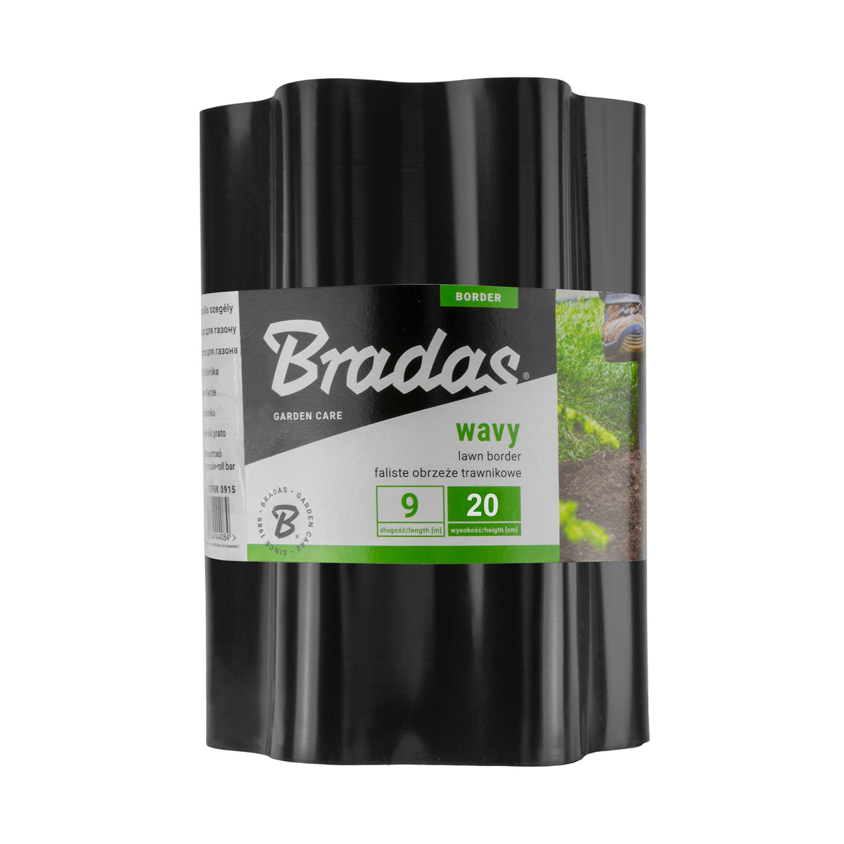 Black Crinkled Flexible Lawn Edging - 20cm Height