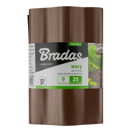 Crinkled Flexible Lawn Edging Brown - 25cm Height