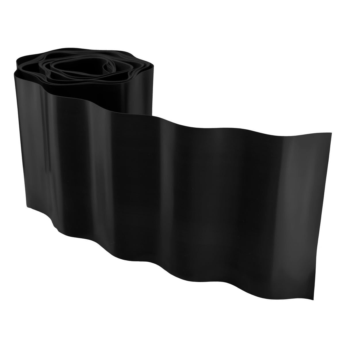 Crinkled Flexible Lawn Edging - 25cm Height Black