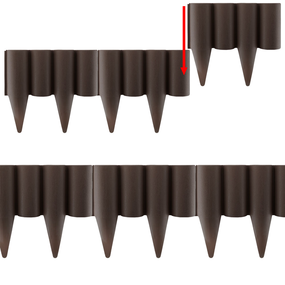 Palisade Lawn Edging Brown Wood Effect -  2.5m