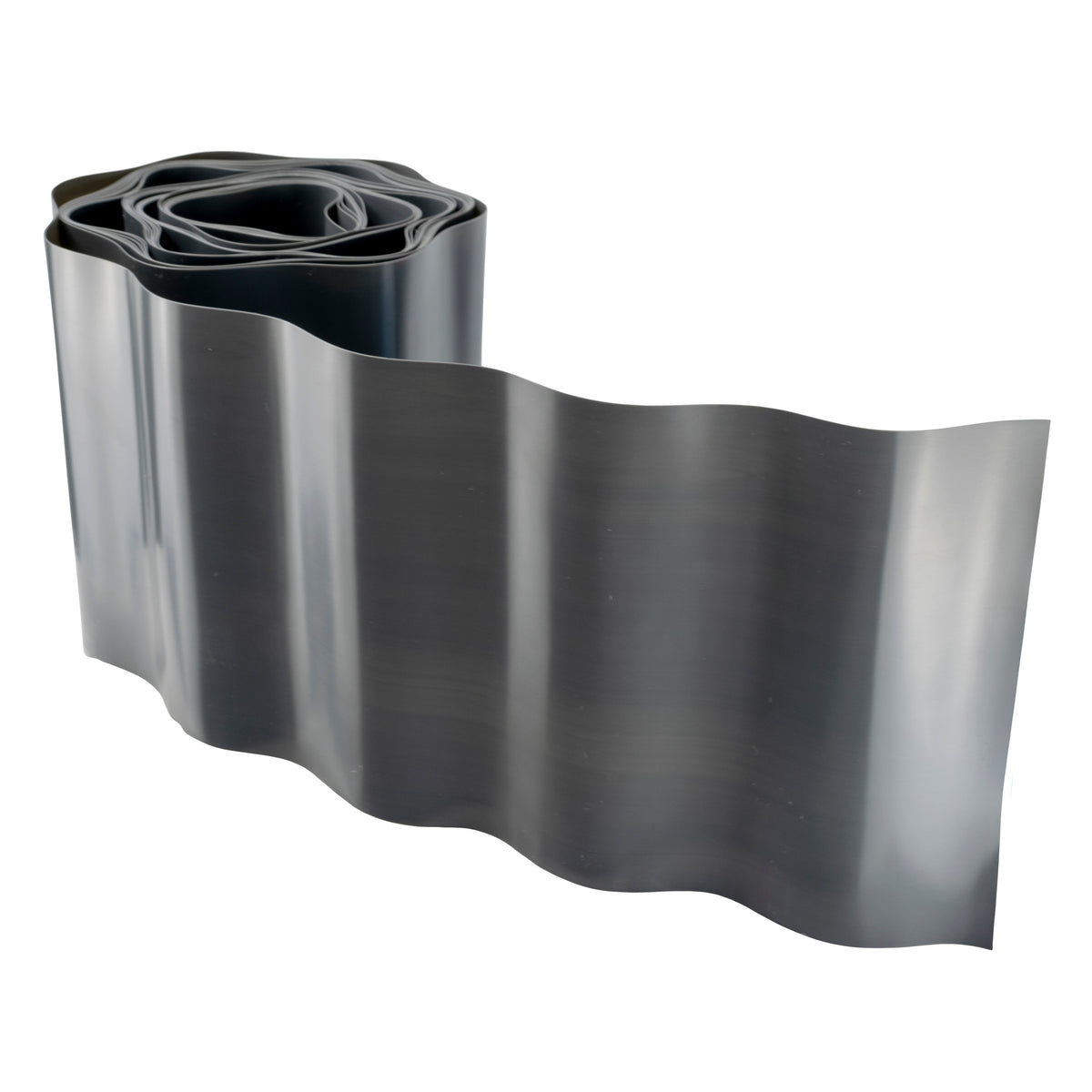 Crinkled Flexible Lawn Edging Dark Grey - 20cm Height