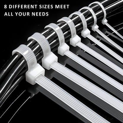 100x White Heavy Duty Nylon Cable Ties