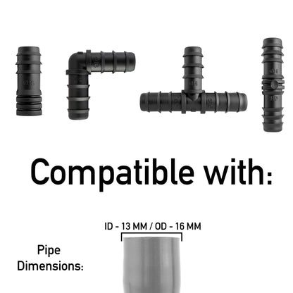 1/2" Irrigation Pipe Mixed Connectors - Pack of 20