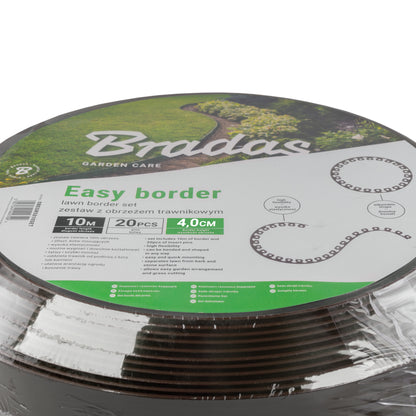 Brown Curved Lawn Edging Set with Pegs - 40mm Height