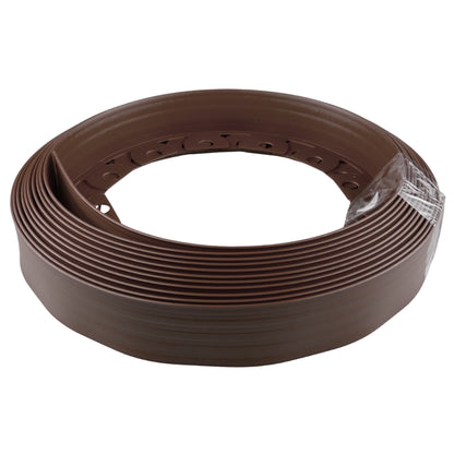 Brown Curved Lawn Edging Set with Pegs - 40mm Height