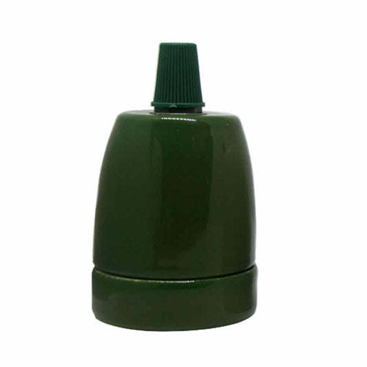 Vintage E27 Retro Edison Porcelain Bulb Holder - Green