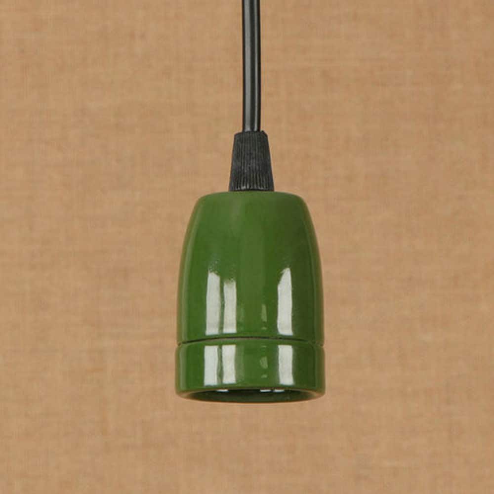Vintage E27 Retro Edison Porcelain Bulb Holder - Green