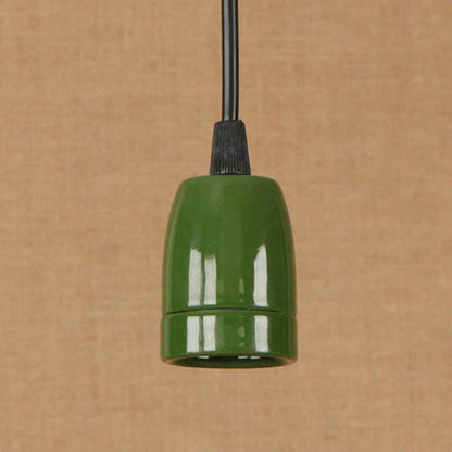 Vintage E27 Retro Edison Porcelain Bulb Holder - Green