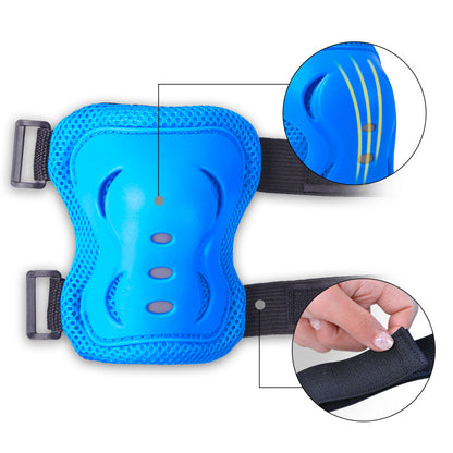 Bright Blue - Kids Protective Gear for Elbows, Knees & Wrists