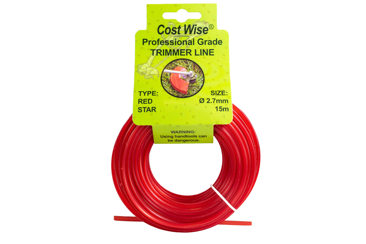 15m Twisted Red Star Trimmer Line - 2.7mm