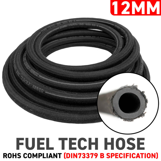 12mm Fuel Hose, DIN 73379 (B) Braided Rubber