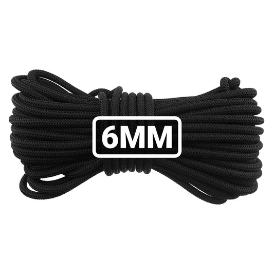 6mm Elastic Bungee Rope Black - 20m