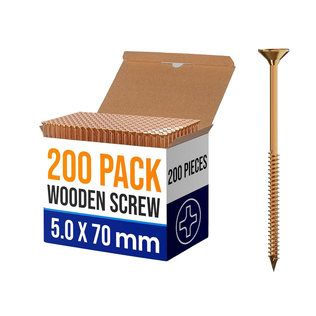 Flat Head Self Tapping Wood Screws Countersunk