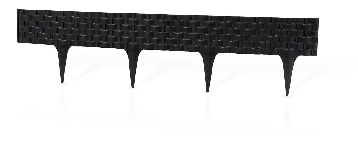 Black Rattan Texture Palisade Lawn Edging - 2.4m