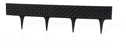 Black Rattan Texture Palisade Lawn Edging - 2.4m