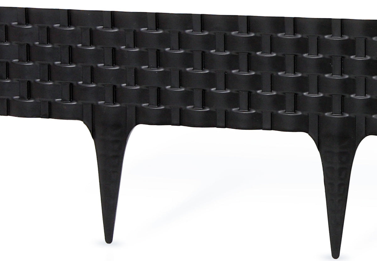 Black Rattan Texture Palisade Lawn Edging - 2.4m