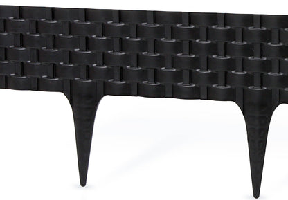 Black Rattan Texture Palisade Lawn Edging - 2.4m