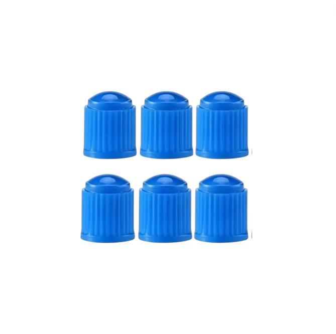 Blue Schrader Valve Caps - Pack of 6