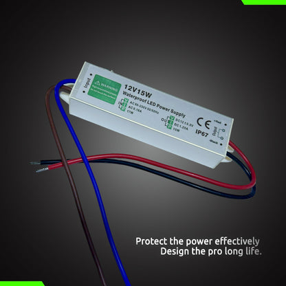 LED Power Supply Transformer DC 12V 15W -  IP67 Waterproof