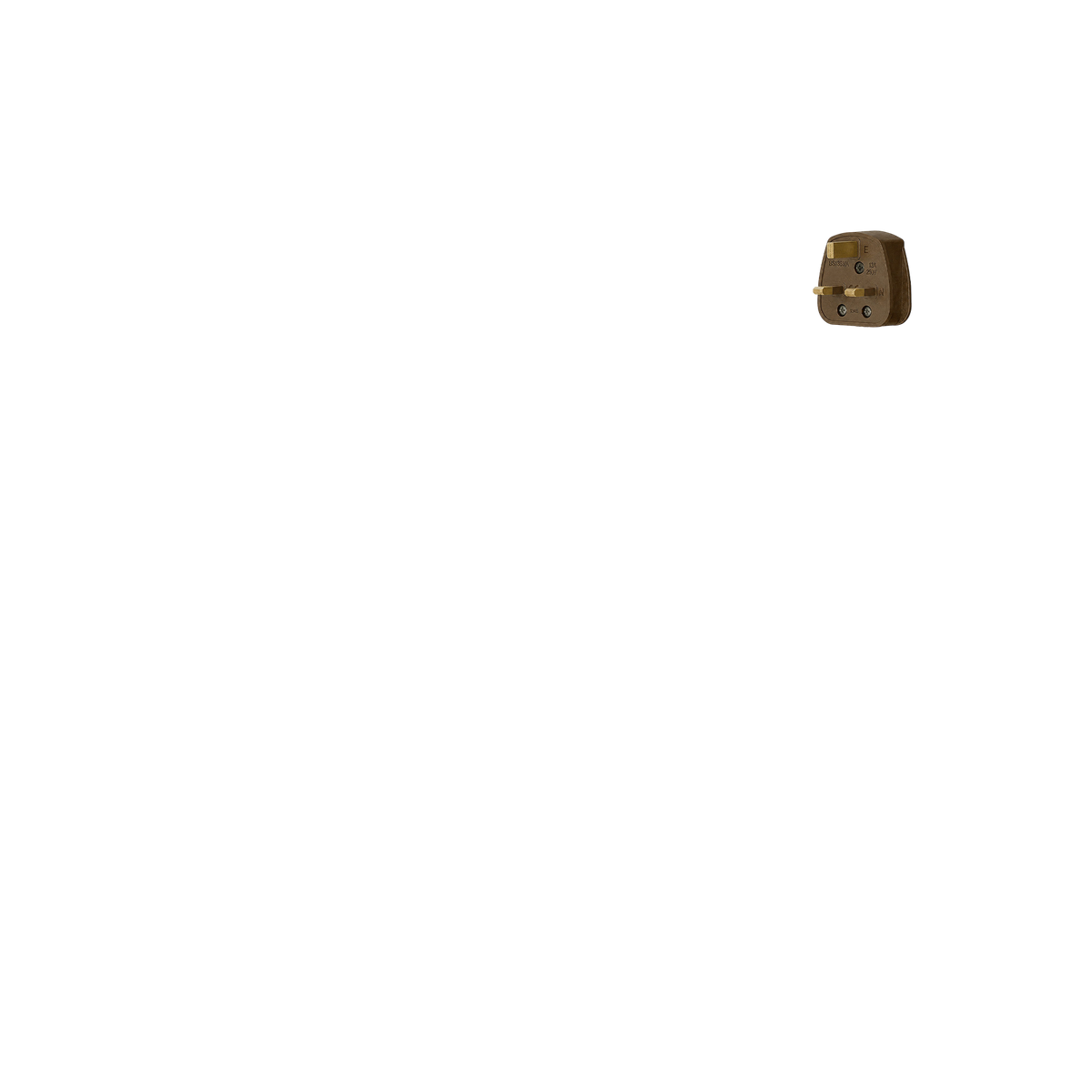 Brown 3 Pin 13 AMP Plug