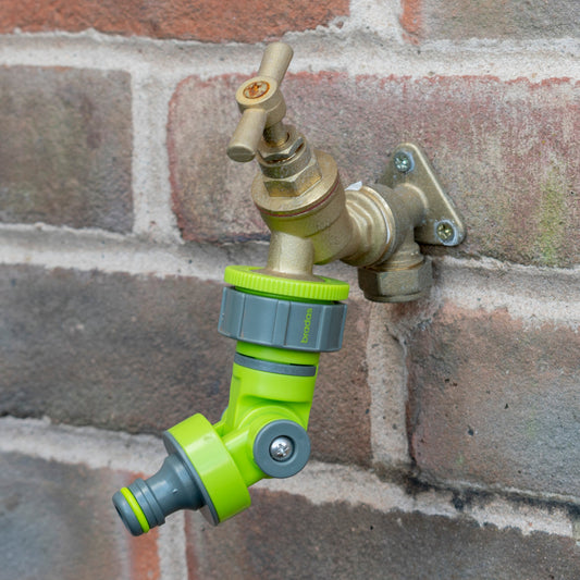 Adjustable Angle Garden Tap Connector - Lime