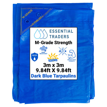 Blue Tarpaulin 3m x 3m  M-Grade 100 GSM