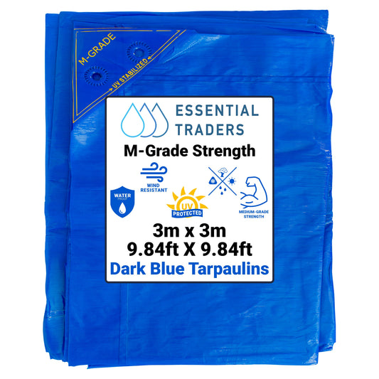 Blue Tarpaulin 3m x 3m  M-Grade 100 GSM