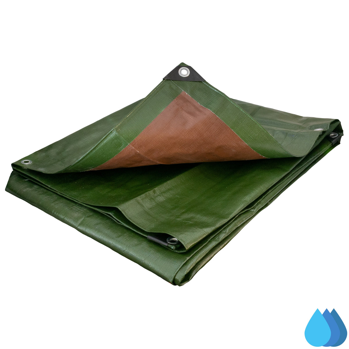 2m x 3m Green & Brown Tarpaulin - L Grade 200 GSM