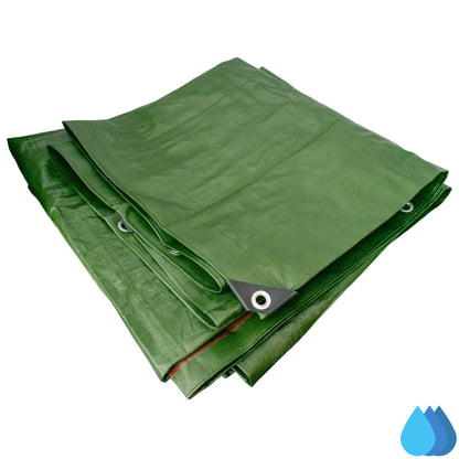 2m x 3m Green & Brown Tarpaulin - L Grade 200 GSM