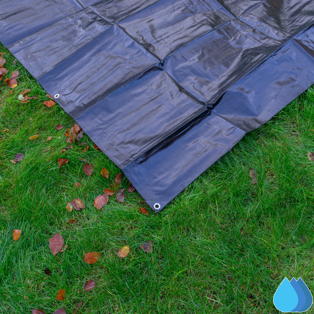 6m x 10m Black & Silver Tarpaulins, L-Grade 220 GSM