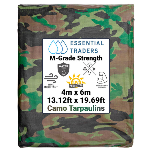 4m x 6m Camouflage Tarpaulin  M-Grade 90 GSM