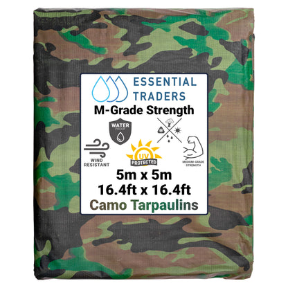 Camouflage Tarpaulin 5m x 5m  M-Grade 90 GSM