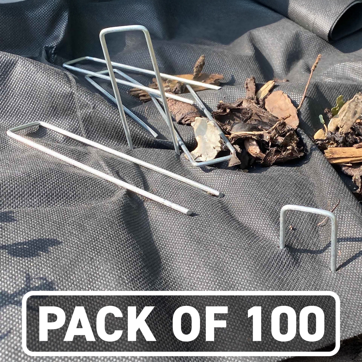 Metal U-Pegs ground stakes Pack of 100
