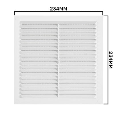 White Vent with Fly Screen, 235mm x 235mm