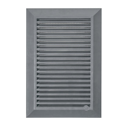 Grey Duo Smart Louvre Vent with Fly Mesh, 140mm x 210mm