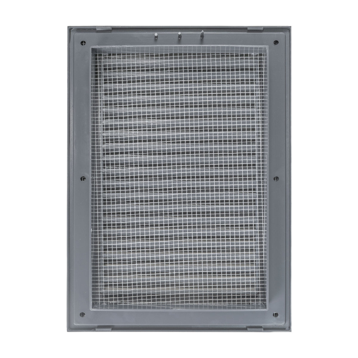 Grey Duo Smart Louvre Vent with Fly Mesh, 140mm x 210mm