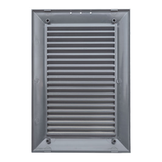 Grey Duo Smart Louvre Vent with Fly Mesh, 140mm x 210mm