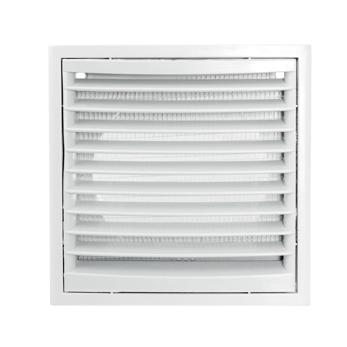 White External Louvre Vent with Fly Screen, 100mm x 125mm
