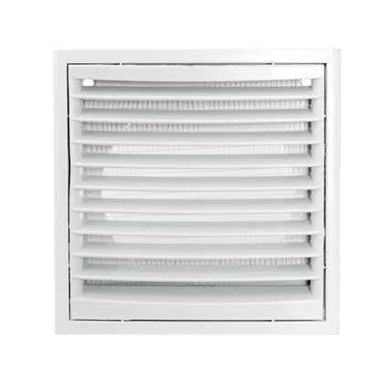 White External Louvre Vent with Fly Screen, 100mm x 125mm