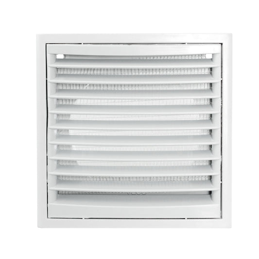 White External Louvre Vent with Fly Screen, 100mm x 125mm