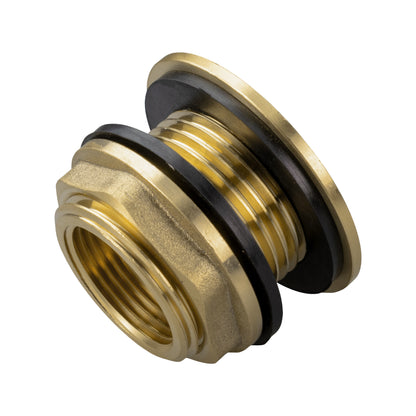 Brass Water Butt Tank Adapter - 1" BSPM to 3/4" BSPF