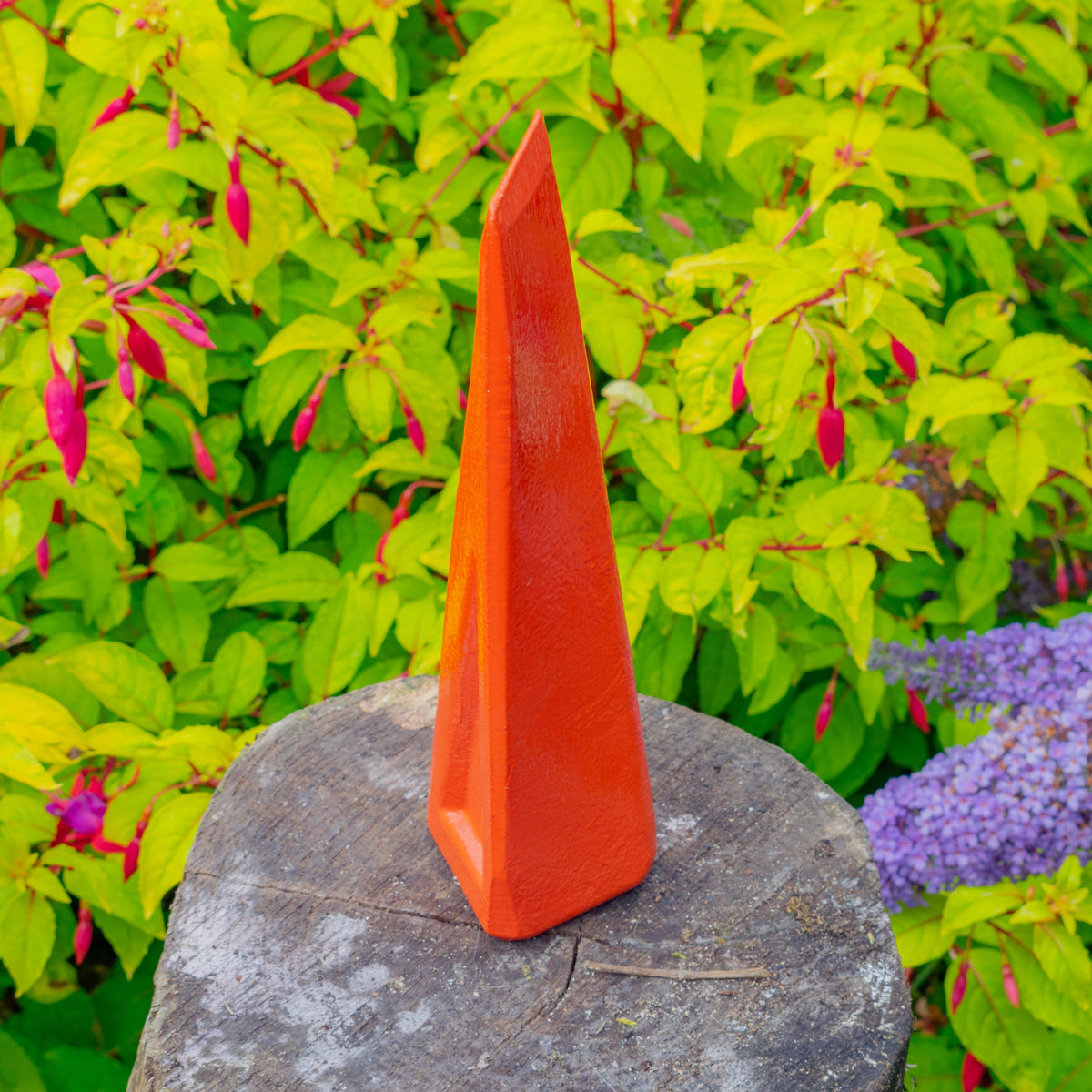 Red Twisted Steel Log Splitting Wedge - 2kg