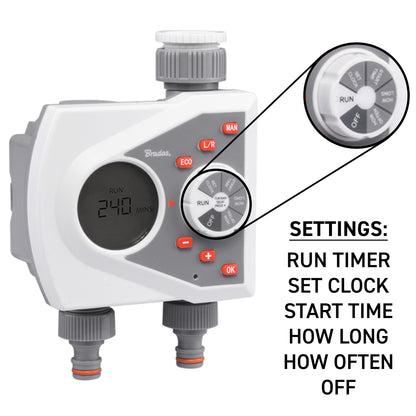 Double Outlet Electronic Control Water Timer
