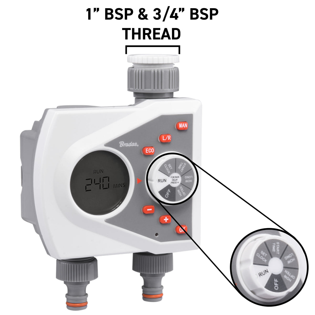Double Outlet Electronic Control Water Timer