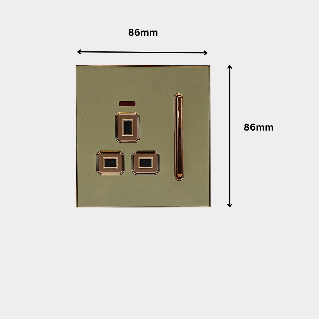 Decorative Gold Glossy Main Plug Socket