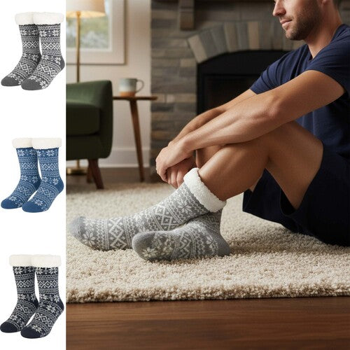 Mens Sherpa thermal Slipper Socks