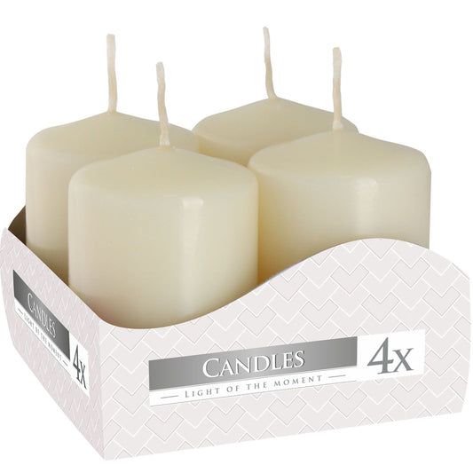 Pillar Candles Set of 4 Ivory -  40X60mm