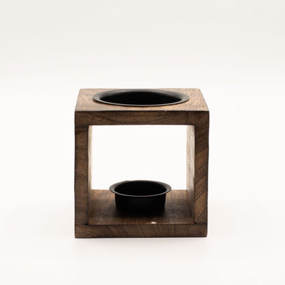 Square Wood Oil Burner  - Yin Yang